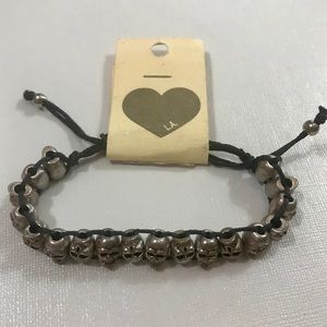 Brandy Melville Silver Skull Friendship Bracelet